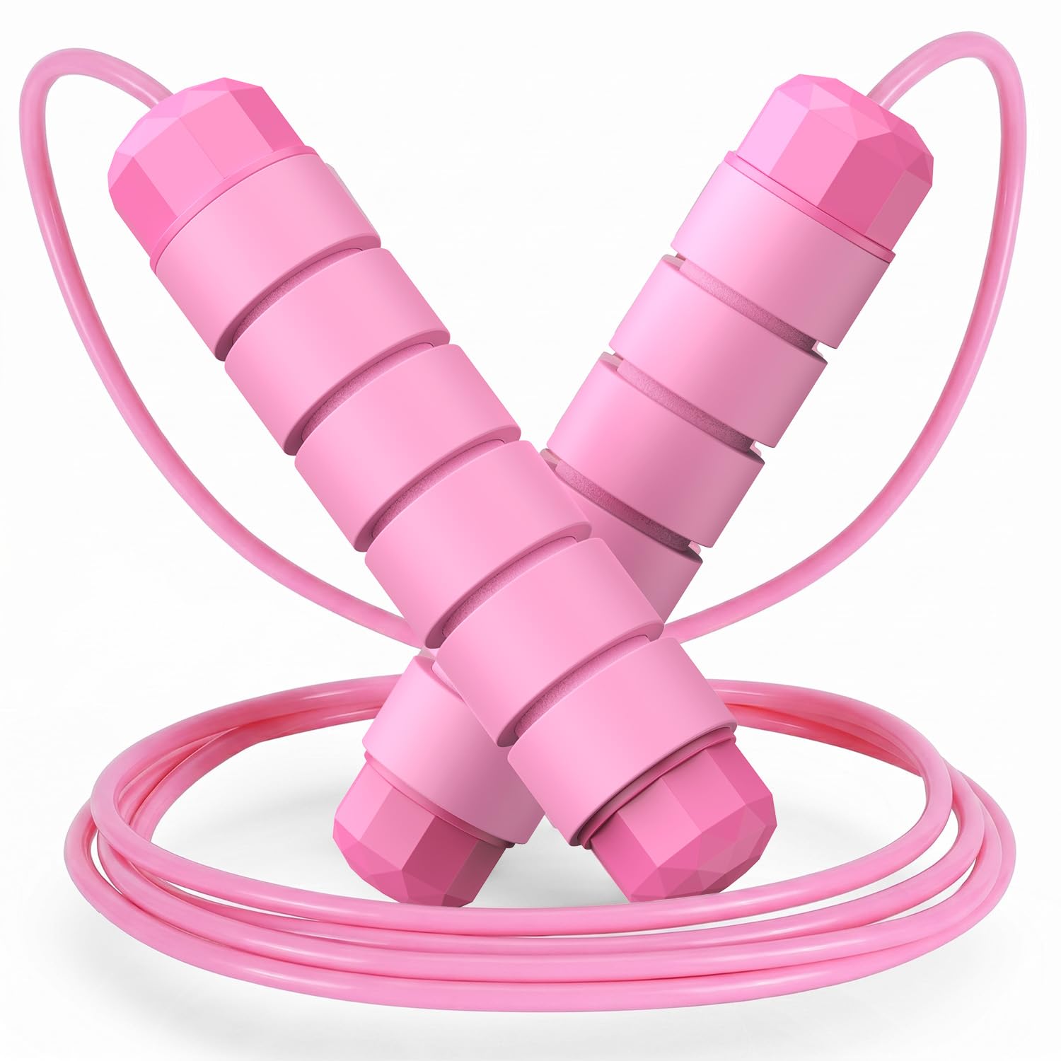 Jump Rope, Tangle-Free Rapid Speed Jumping Rope Cable with Ball Bearings for Women, Men & Kids, Adjustable Steel Jump Rope with Foam Handles for Home Gym Exercise Fitness Workout Equipment & Slim Body