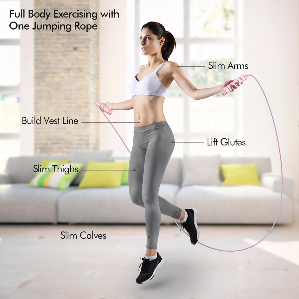 Jump Rope, Tangle-Free Rapid Speed Jumping Rope Cable with Ball Bearings for Women, Men & Kids, Adjustable Steel Jump Rope with Foam Handles for Home Gym Exercise Fitness Workout Equipment & Slim Body