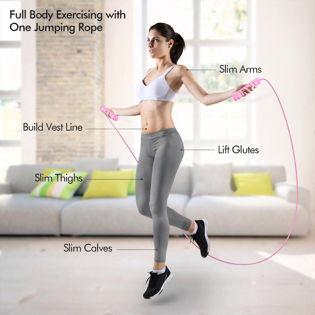 Jump Rope, Tangle-Free Rapid Speed Jumping Rope Cable with Ball Bearings for Women, Men & Kids, Adjustable Steel Jump Rope with Foam Handles for Home Gym Exercise Fitness Workout Equipment & Slim Body