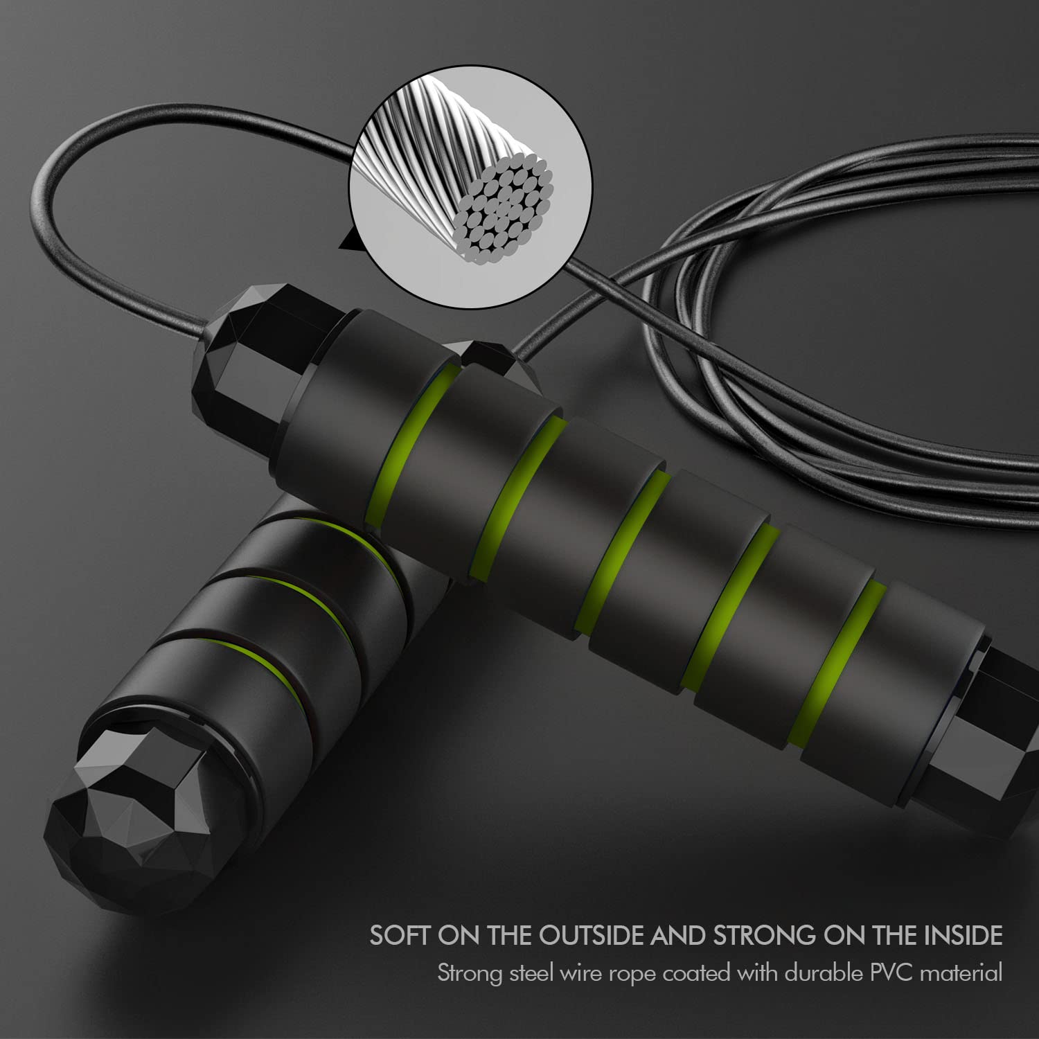 Jump Rope, Tangle-Free Rapid Speed Jumping Rope Cable with Ball Bearings for Women, Men & Kids, Adjustable Steel Jump Rope with Foam Handles for Home Gym Exercise Fitness Workout Equipment & Slim Body