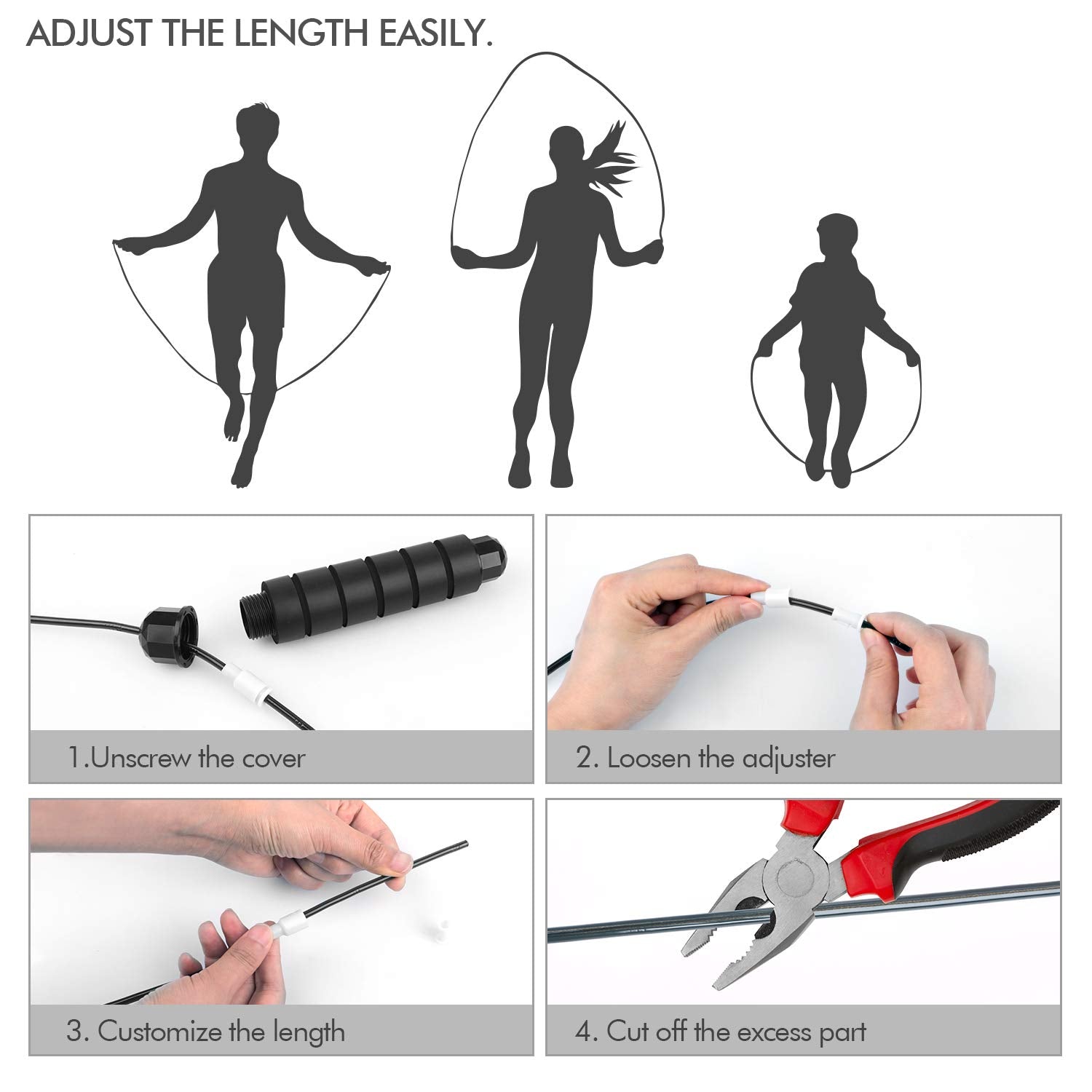 Jump Rope, Tangle-Free Rapid Speed Jumping Rope Cable with Ball Bearings for Women, Men & Kids, Adjustable Steel Jump Rope with Foam Handles for Home Gym Exercise Fitness Workout Equipment & Slim Body