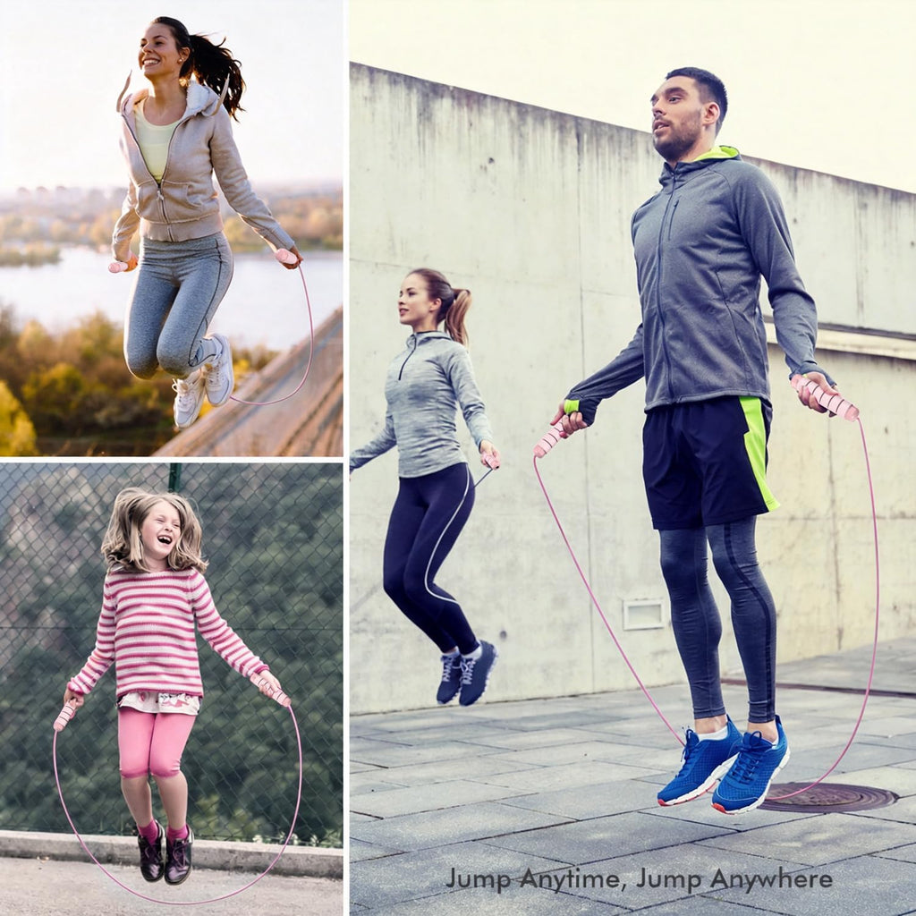 Jump Rope, Tangle-Free Rapid Speed Jumping Rope Cable with Ball Bearings for Women, Men & Kids, Adjustable Steel Jump Rope with Foam Handles for Home Gym Exercise Fitness Workout Equipment & Slim Body