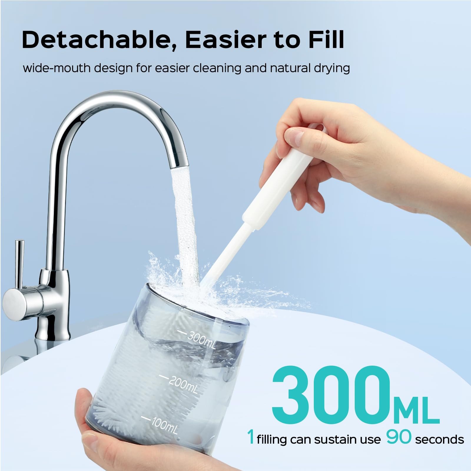 COSLUS Water Dental Flosser Pick for Teeth C30(FC5360): 4 Modes Cordless Portable 300ML Larger Tank Water Teeth Cleaner IPX7 Waterproof Flossing Cleaning Picks for Home Travel Black