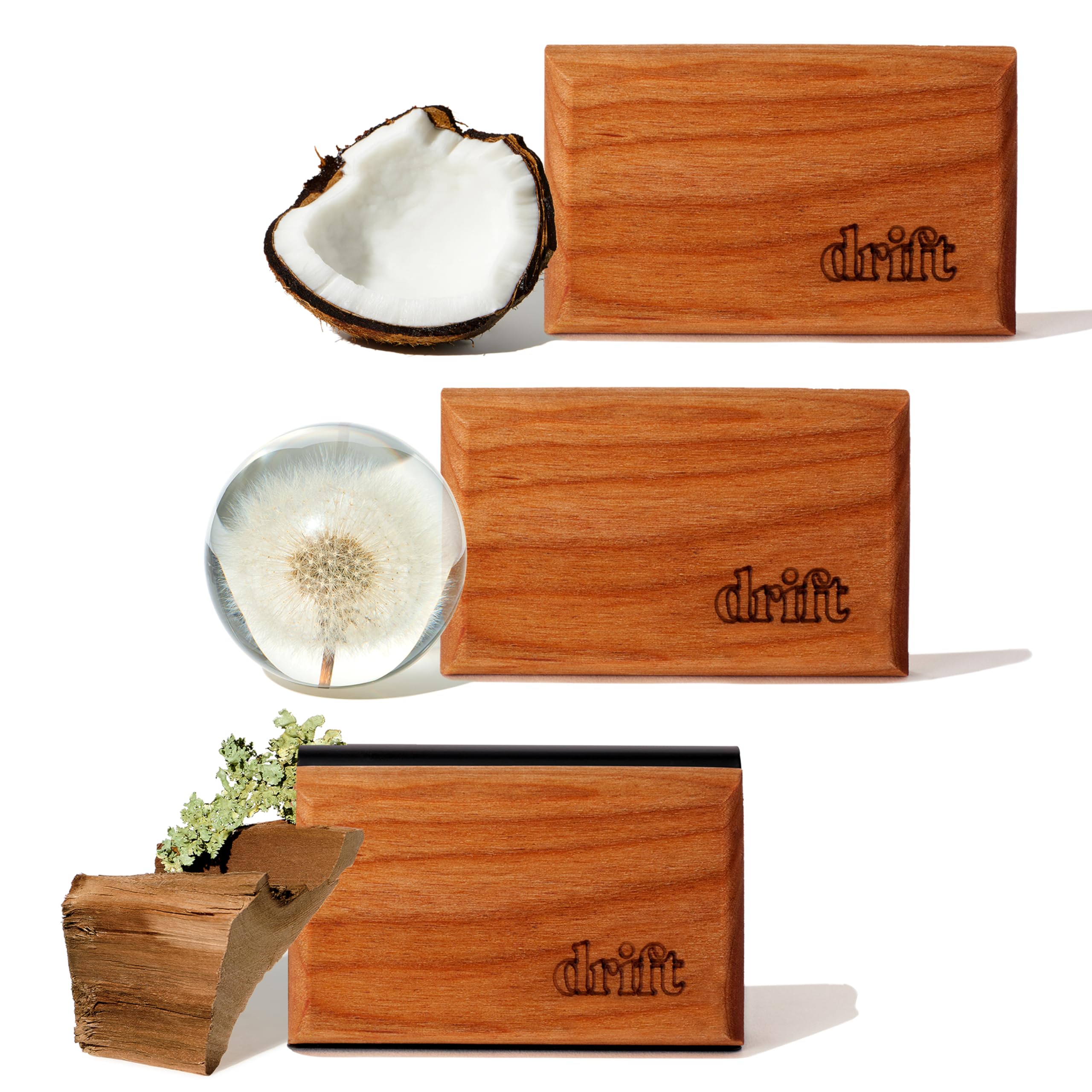 Drift Car Air Freshener - Wood Air Freshener - Car Odor Eliminator - Teak Scent Starter Kit