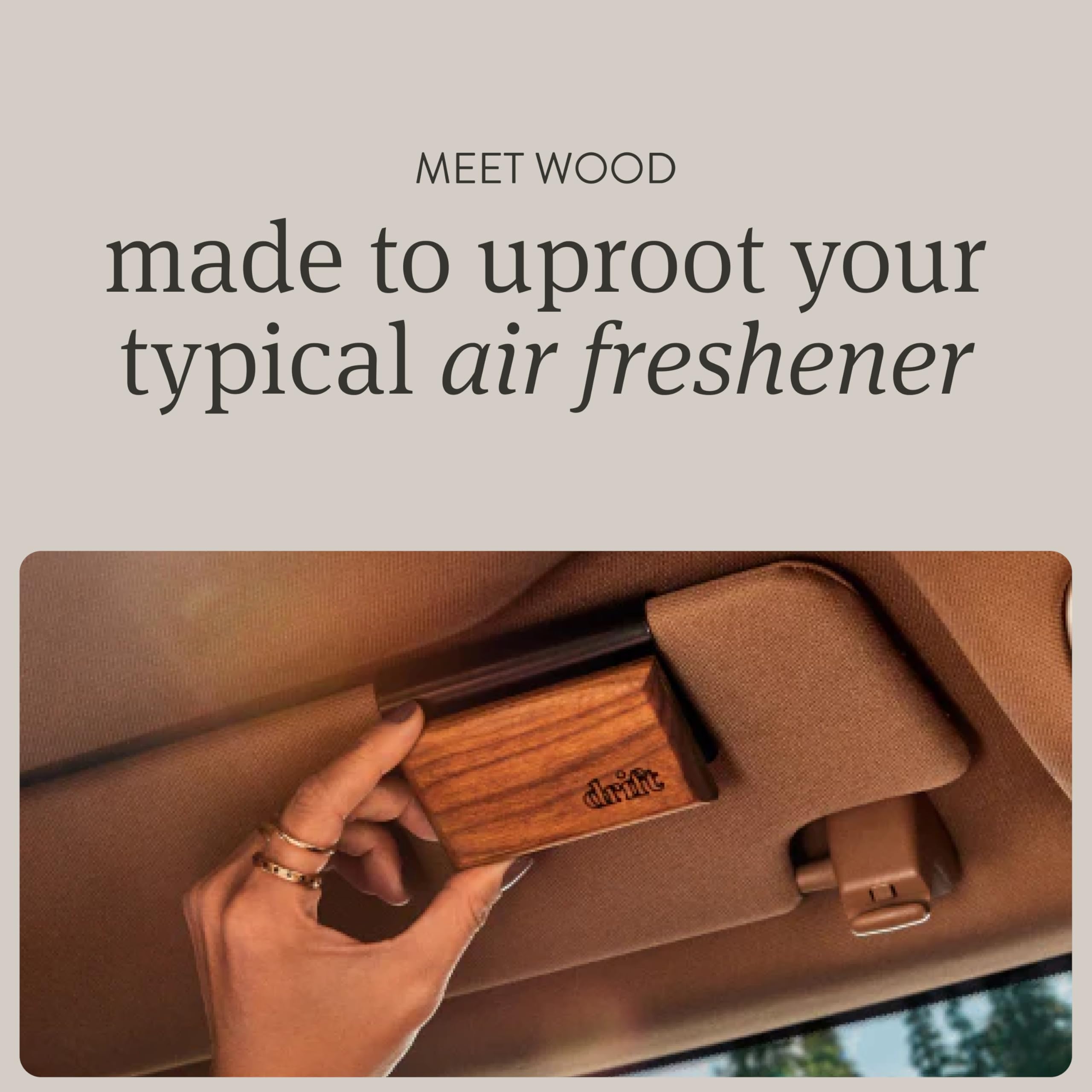 Drift Car Air Freshener - Wood Air Freshener - Car Odor Eliminator - Teak Scent Starter Kit
