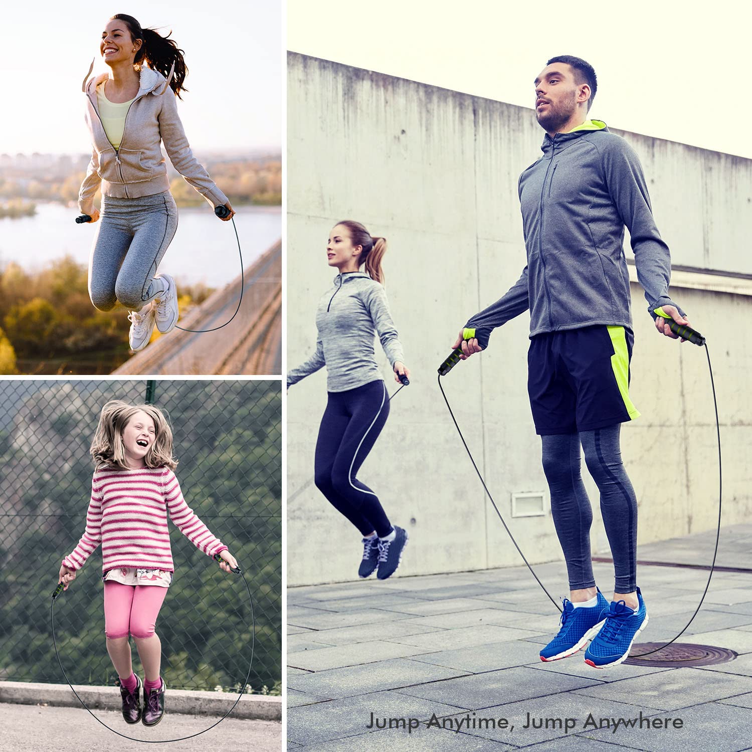 Jump Rope, Tangle-Free Rapid Speed Jumping Rope Cable with Ball Bearings for Women, Men & Kids, Adjustable Steel Jump Rope with Foam Handles for Home Gym Exercise Fitness Workout Equipment & Slim Body